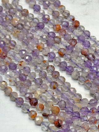 Purple Phantom Quartz Faceted Beads Strand - 4mm