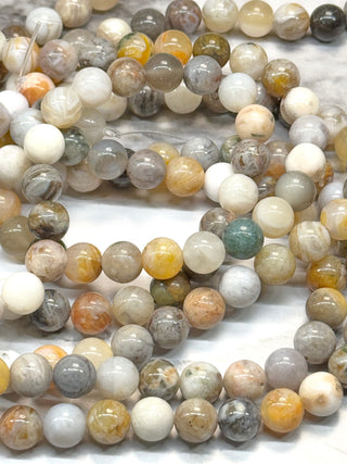 Bamboo Leaf Agate Beads Strand - 6mm - 8mm