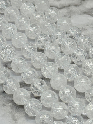 Grade A Crackle Quartz Beads Strand - 4mm - 6mm - 8mm