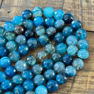 Dragons Vein Agate Faceted Bead Strand - 10mm
