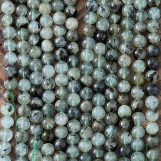 Grade AB Prehnite Bead Strand - 6mm - 8mm