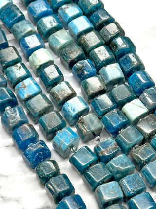 Apatite Cube Beads Strand - 9-12mm