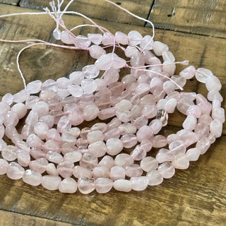 Rose Quartz Tumbled Nugget Beads - 4-8mm