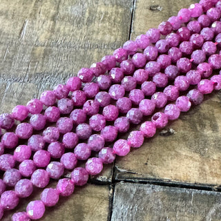 Faceted Ruby Bead Strand - 3mm