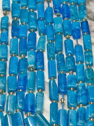Apatite Faceted Column Beads Strand - 15x7mm