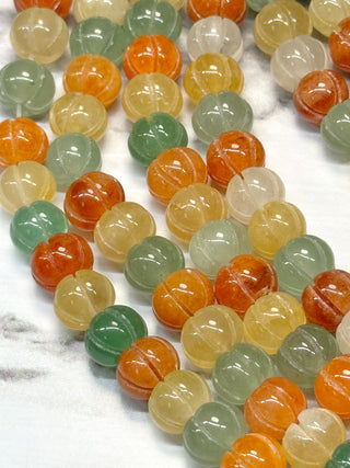 Mixed Aventurine Pumpkin Rondelle Beads Strand - 10x7mm