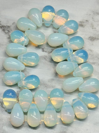 Opalite Top Drilled Teardrop Beads Strand  - 16x10mm