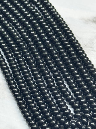 Obsidian Rondelle Beads Strand - 4x2mm