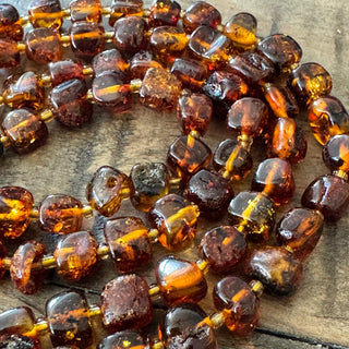Amber Nugget Tumbled Stone Bead Strand - 5-7mm