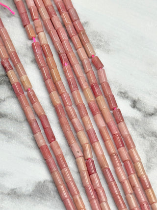 Rhodonite Column Beads Strand - 4x2mm