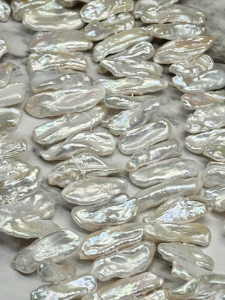 Freshwater Pearl Keshi Nugget Beads Strand - 12-28mm