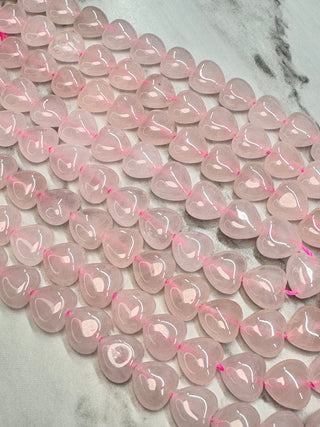 Rose Quartz Heart Beads Strand - 10mm