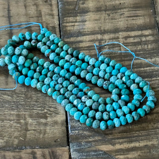 Faceted Rondelle Turquoise Bead Strand - 6x4mm
