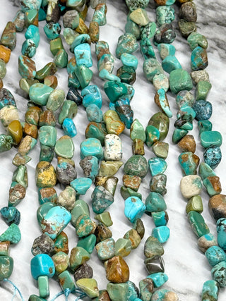 HuBei Turquoise Tumbled Nugget Beads Strand - 7-13mm