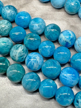 Grade AB Blue Apatite Beads Strand - 6mm