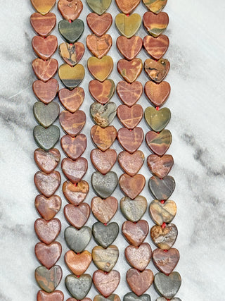 Picasso Jasper Heart Beads Strand - 6mm