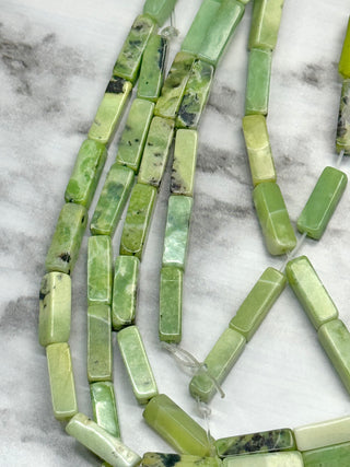 Serpentine Cuboid Beads Strand - 13x4mm