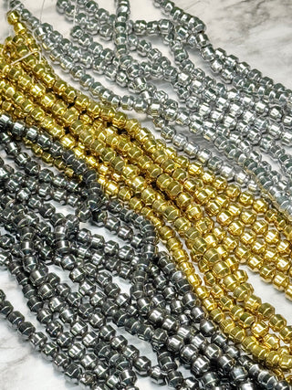 Hematite Cathedral Beads Strand - 6mm - Natural - Platinum - Gold