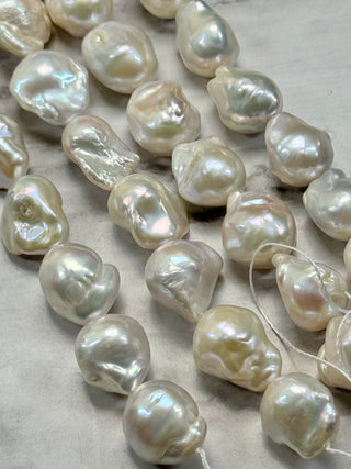 Freshwater Pearl Baroque Keshi Nugget Beads Strand - 12-19mm