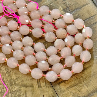 Faceted Oval Rose Quartz Beads - 10mm
