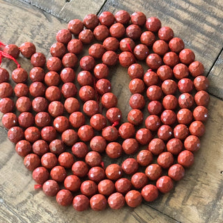 Faceted Red Jasper Bead Strand - 4mm - 6mm - 8mm