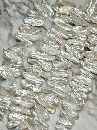 Freshwater Pearl Keshi Nugget Beads Strand - 12-28mm
