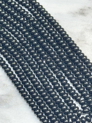 Obsidian Rondelle Beads Strand - 4x2mm