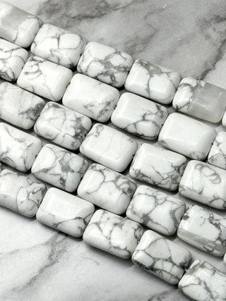 Howlite Rectangle Beads Strand - 13x18mm