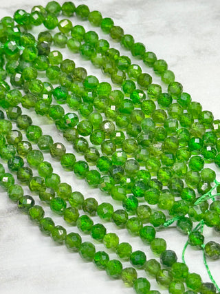 Chrome Diopside Faceted Beads Strand - 4mm