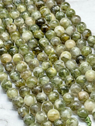 Green Lepidolite Beads Strand - 6mm