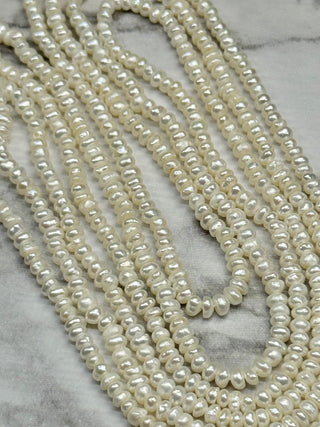 Freshwater Pearl Rondelle Beads Strand - 2x2.5mm