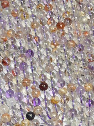 Purple Phantom Quartz Beads Strand - 6.5mm