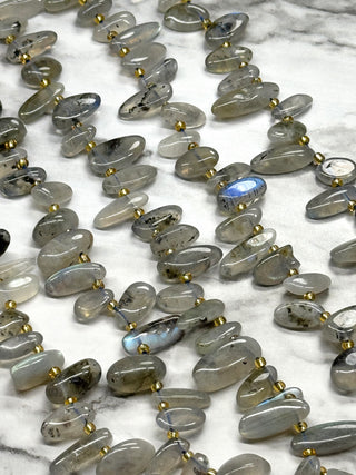 Labradorite Top Drilled Nuggets Beads Strand - 10-20mm