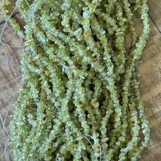 Grade A Peridot Chip Bead Strand - 3-5mm