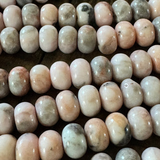 Pink Zebra Jasper Rondelle Bead Strand - 8x5mm