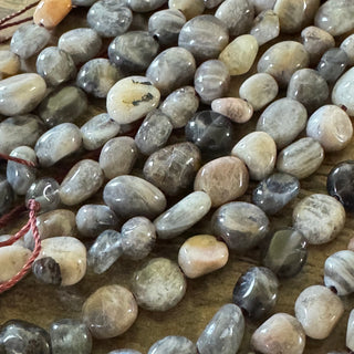 Black Sunstone Tumbled Stone Bead Strand - 5-8mm