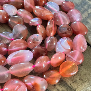 Red Agate Tumbled Stone Beads - 8-13mm