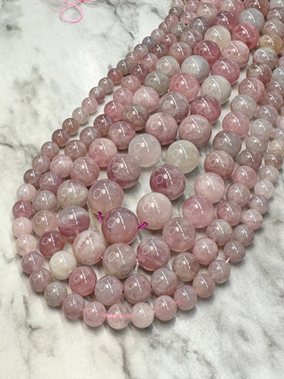 Madagascar Mauve Rose Quartz Bead Strand - 6mm - 8mm - 10mm - 12mm