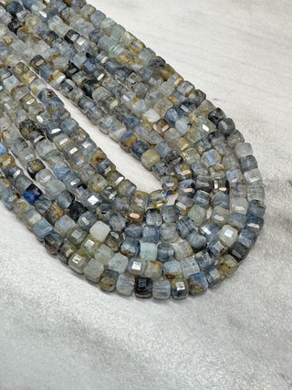 Kyanite Bead Strand - Faceted Table Cut Cube - 2x2-2.5mm