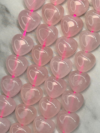 Rose Quartz Heart Beads Strand - 10mm