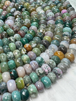 Indian Agate Faceted Rondelle Beads Strand - 8x5mm