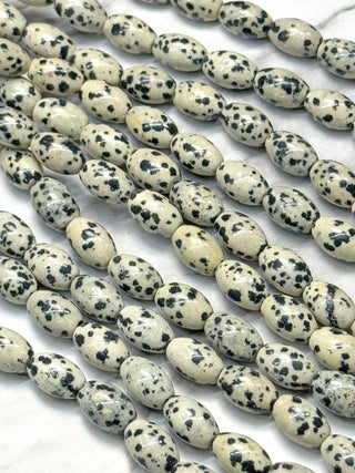 Dalmatian Jasper Barrel Beads Strand - 12x8mm