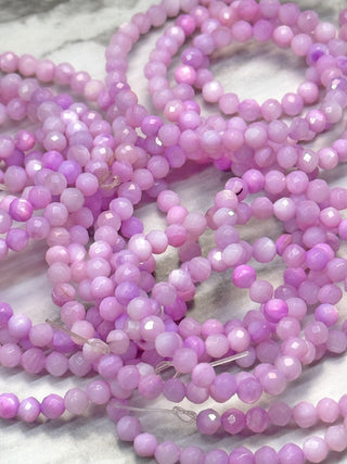 Freshwater Shell Faceted Beads Strand - 4mm