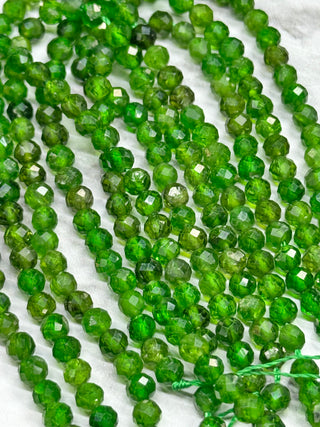 Chrome Diopside Faceted Beads Strand - 4mm