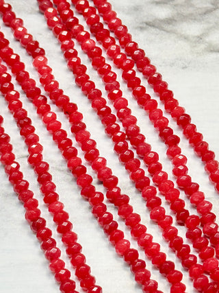 Quartz Faceted Rondelles - 4x2mm - Multiple Colors