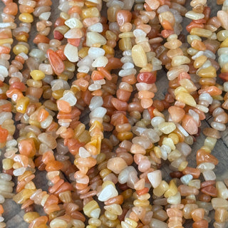 Red Aventurine Chip Bead Strand - 5-8mm