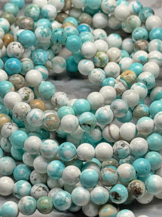 Blue & White Howlite Beads Strand - 6mm