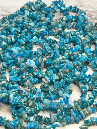 Pacific Blue Apatite Chip Beads Strand - 4-18mm