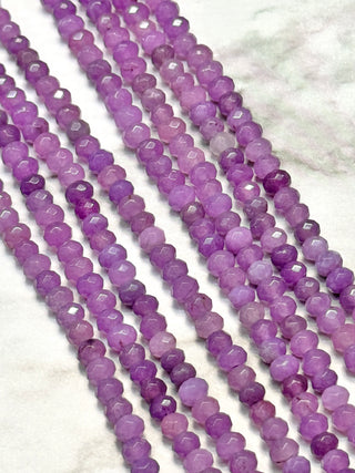 Quartz Faceted Rondelles - 4x2mm - Multiple Colors