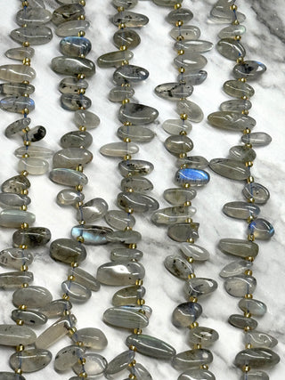 Labradorite Top Drilled Nuggets Beads Strand - 10-20mm